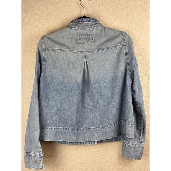 Loft Made with Love Light Blue Denim Jacket with Flare Size Small - Picture 5 of 5